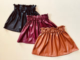 Camel Faux Leather Skirt