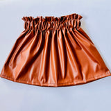 Camel Faux Leather Skirt
