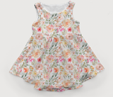 Watercolor Dahlia Twirl Dress