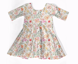 Watercolor Dahlia Twirl Dress