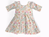 Watercolor Dahlia Twirl Dress