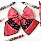 Muted Red Crayon Bow
