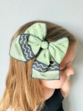 Muted Green Crayon Bow