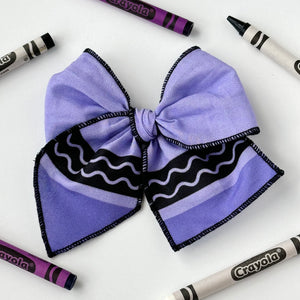 Muted Purple Crayon Bow
