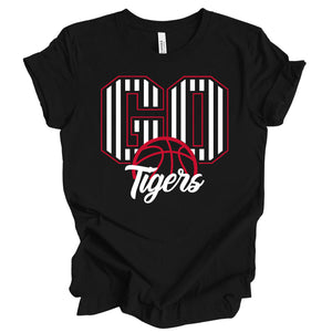 Striped Go Tigers Basketball T-Shirt