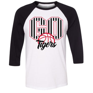 Striped Go Tigers Baseball Tee