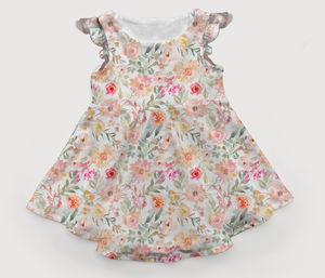 Watercolor Dahlia Twirl Dress