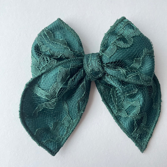 Green Satin Lace Poppy